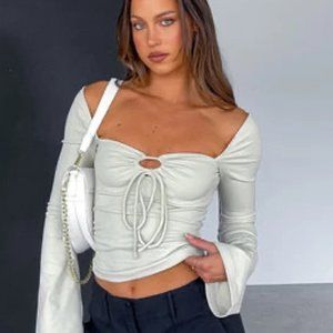 WHITE FOX NEW - Spending Spree Long Sleeve Top Stone